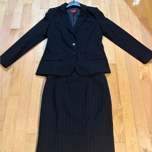 New York & Company black Pinstripe Blazer and pencil skirt suit set